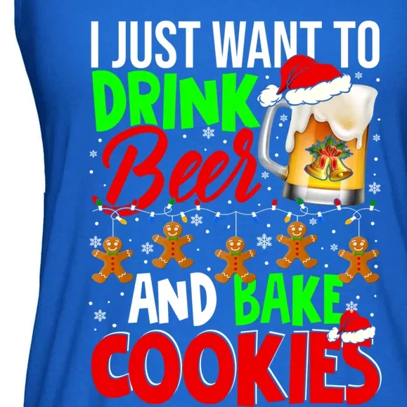 Beer And Bake Cookies Cool Santa Ing Group Xmas Gift Ladies Essential Flowy Tank