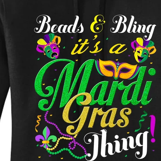 Beads And Bling ItS A Mardi Gras Thing Carnival Costume Women's Pullover Hoodie