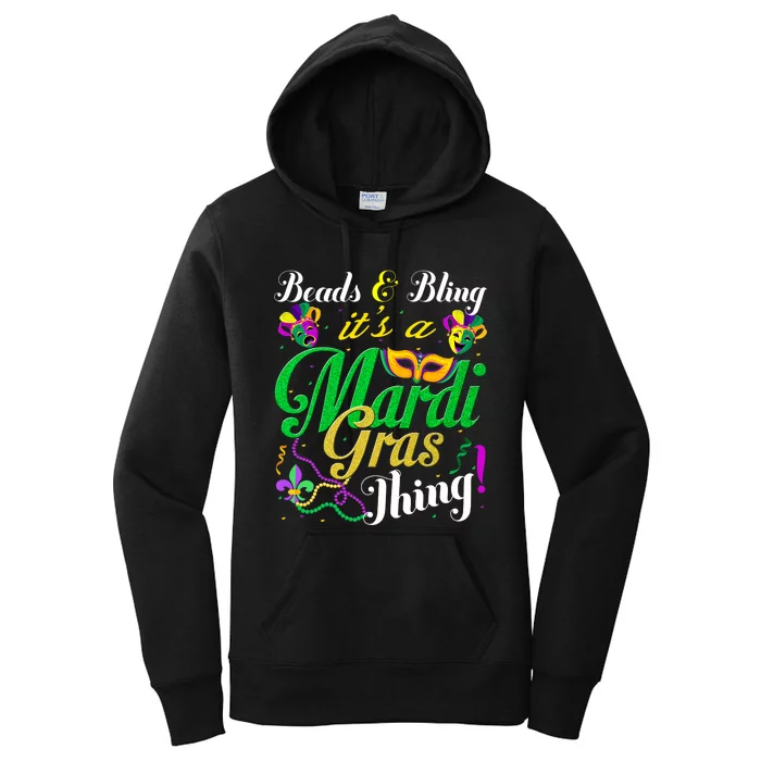 Beads And Bling ItS A Mardi Gras Thing Carnival Costume Women's Pullover Hoodie