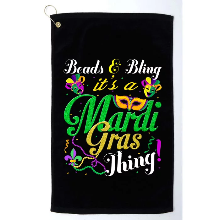 Beads And Bling ItS A Mardi Gras Thing Carnival Costume Platinum Collection Golf Towel