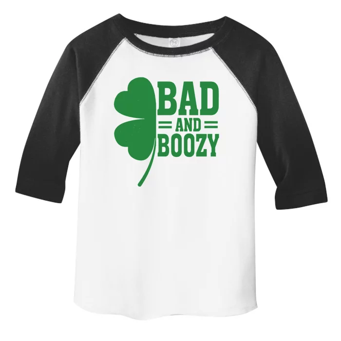 Bad And Boozy Shamrock Toddler Fine Jersey T-Shirt