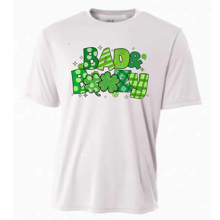 Bad And Boozy Patricks Day Lucky Shamrock Irish Cooling Performance Crew T-Shirt