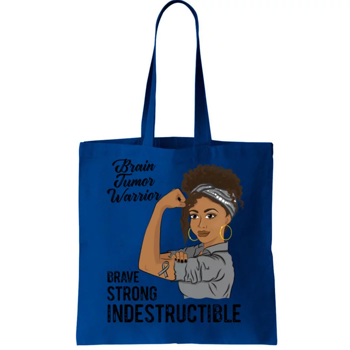 Black Awareness Brain Tumor Warrior Gift Tote Bag