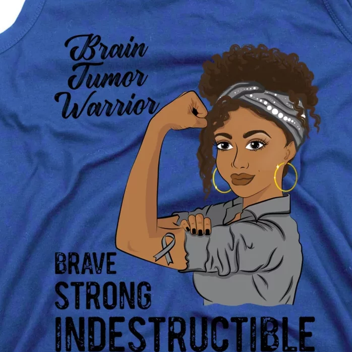 Black Awareness Brain Tumor Warrior Gift Tank Top