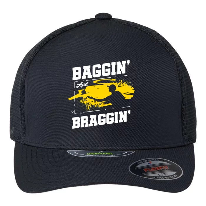 Baggin´ And Braggin´ | Bean Bag Toss | Cornhole Player Flexfit Unipanel Trucker Cap