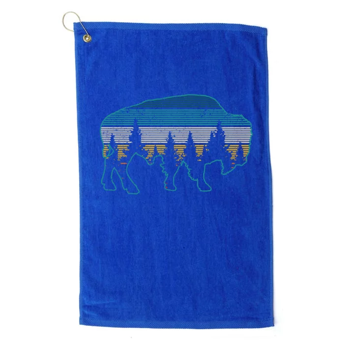 Bison American Buffalo Vintage National Park Souvenir Gift Cool Gift Platinum Collection Golf Towel