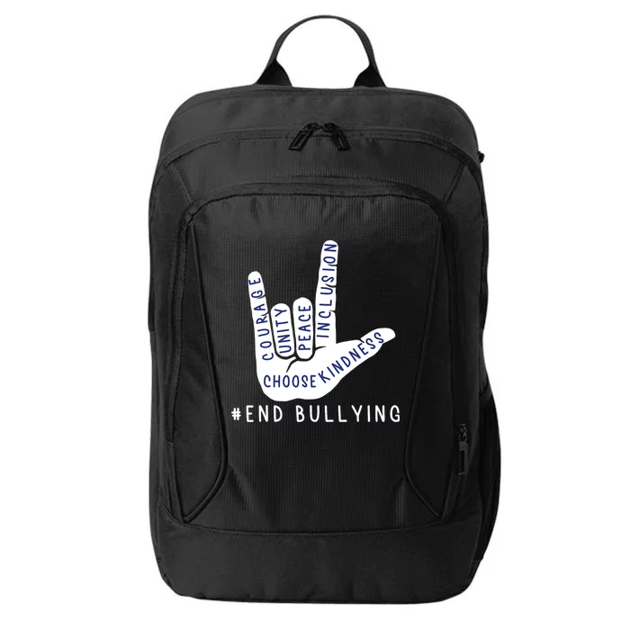 Blue Anti Bullying Love Sign Language Bully Prevention City Backpack