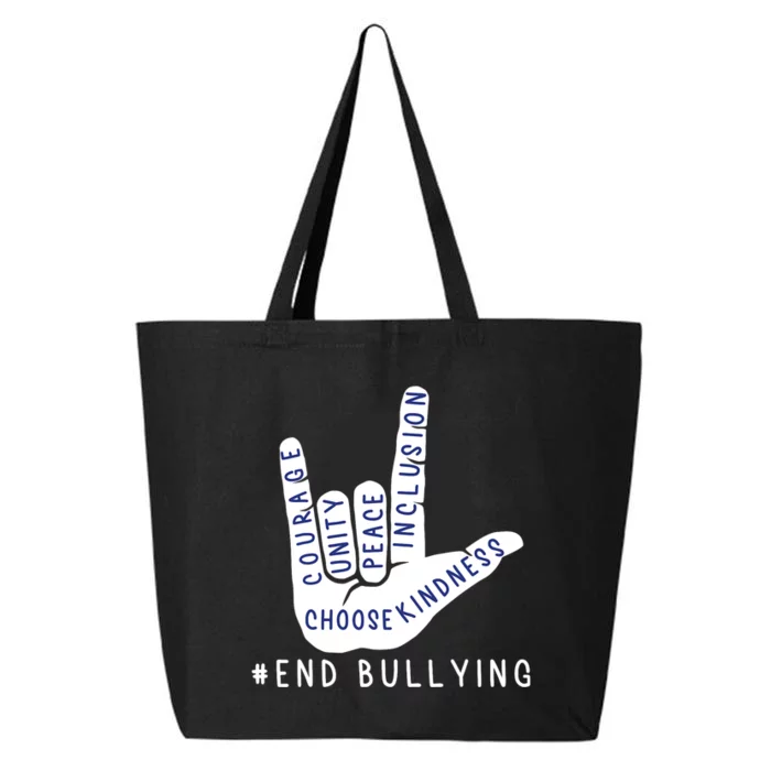 Blue Anti Bullying Love Sign Language Bully Prevention 25L Jumbo Tote