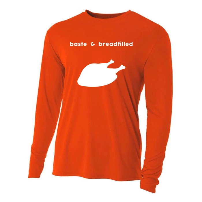 Baste And Breadfilled Based And Redpilled Funny Thanksgiving Gift Cooling Performance Long Sleeve Crew