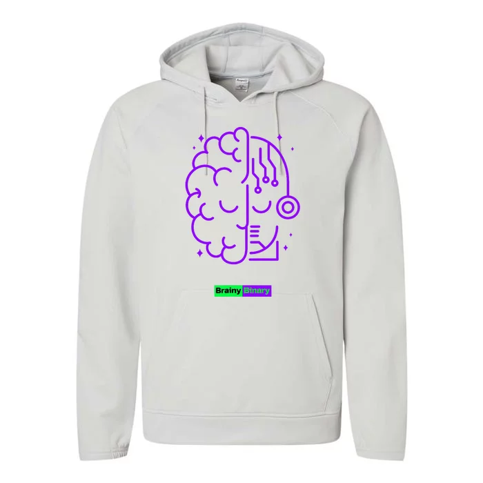 Binary And Brainy Intelligence Technology Performance Fleece Hoodie