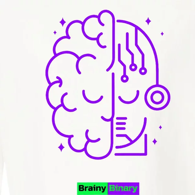 Binary And Brainy Intelligence Technology Cropped Pullover Crew