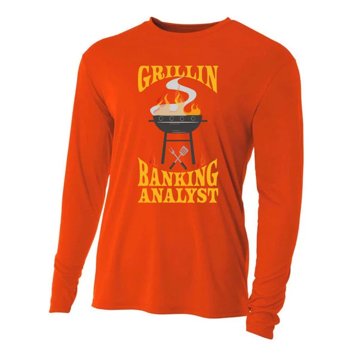 Banking Analyst Bbq Grill Smoker And Barbecue Chef Funny Gift Cooling Performance Long Sleeve Crew