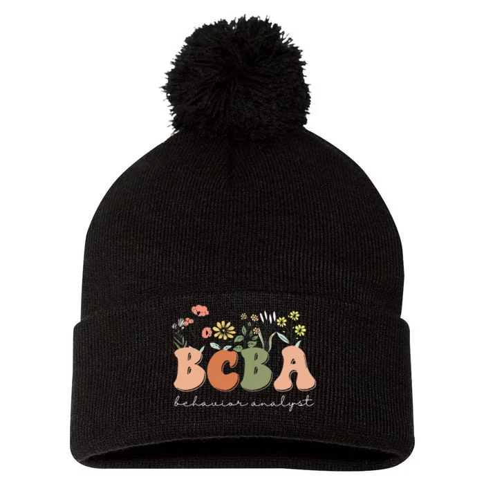 Behavior Analyst BCBA Behavior Therapist ABA Therapist RBT Pom Pom 12in Knit Beanie