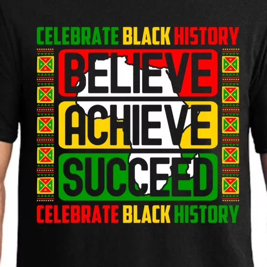 Believe Achieve Black History Month Juneteenth Gift Pajama Set