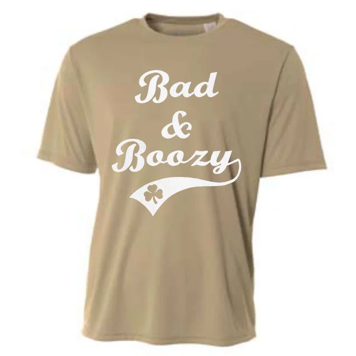 Bad And Boozy Funny Saint Patrick Day Drinking Cooling Performance Crew T-Shirt