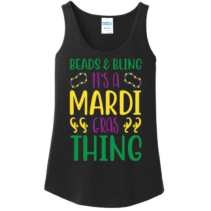 Beads And Bling It's A Mardi Gras Thing Ladies Essential Tank