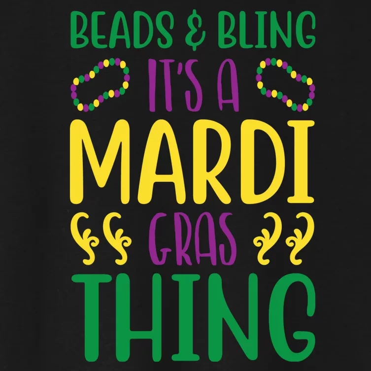 Beads And Bling It's A Mardi Gras Thing Women's Crop Top Tee