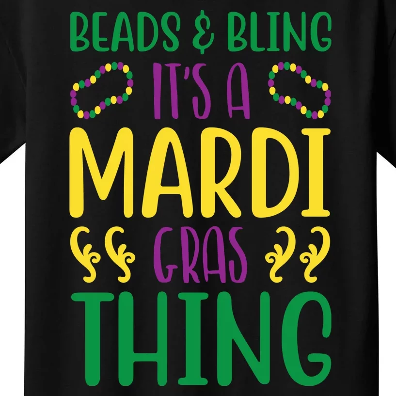 Beads And Bling It's A Mardi Gras Thing Kids T-Shirt