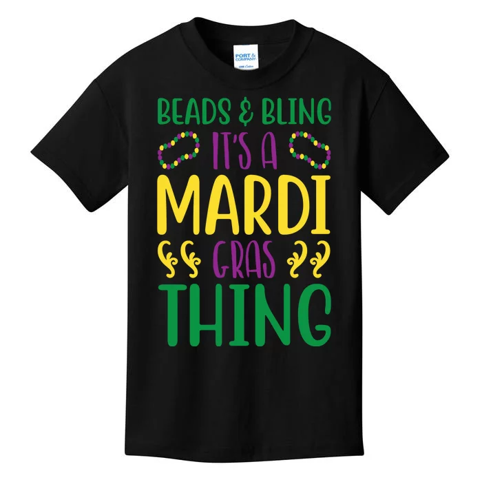 Beads And Bling It's A Mardi Gras Thing Kids T-Shirt