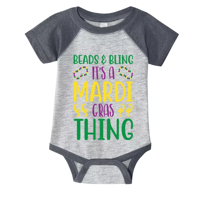 Beads And Bling It's A Mardi Gras Thing Infant Baby Jersey Bodysuit