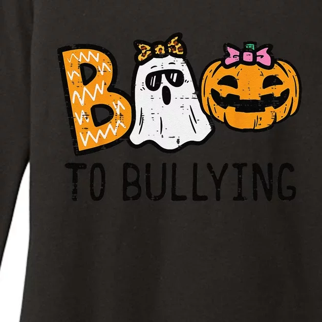 Boo Anti Bullying Funny Halloween Orange Unity Day Womens CVC Long Sleeve Shirt