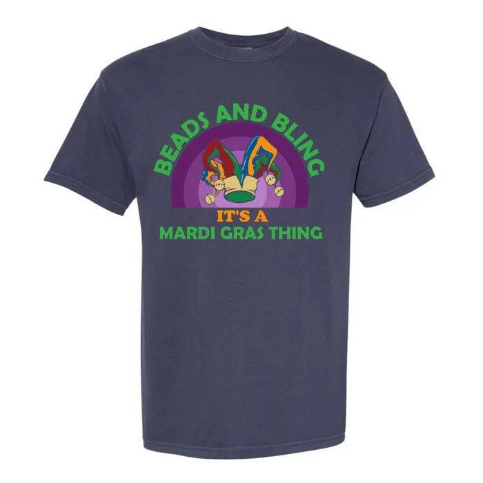 Beads And Bling It's A Mardi Gras Thing Garment-Dyed Heavyweight T-Shirt