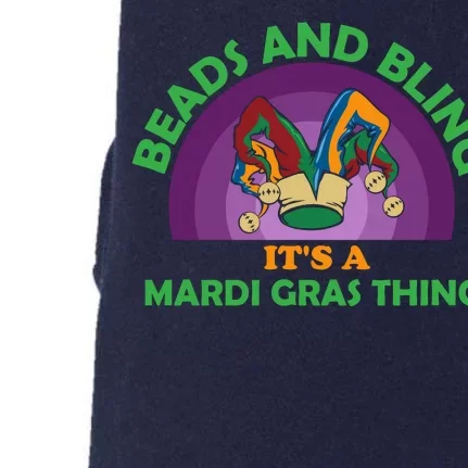 Beads And Bling It's A Mardi Gras Thing Doggie 3-End Fleece Hoodie