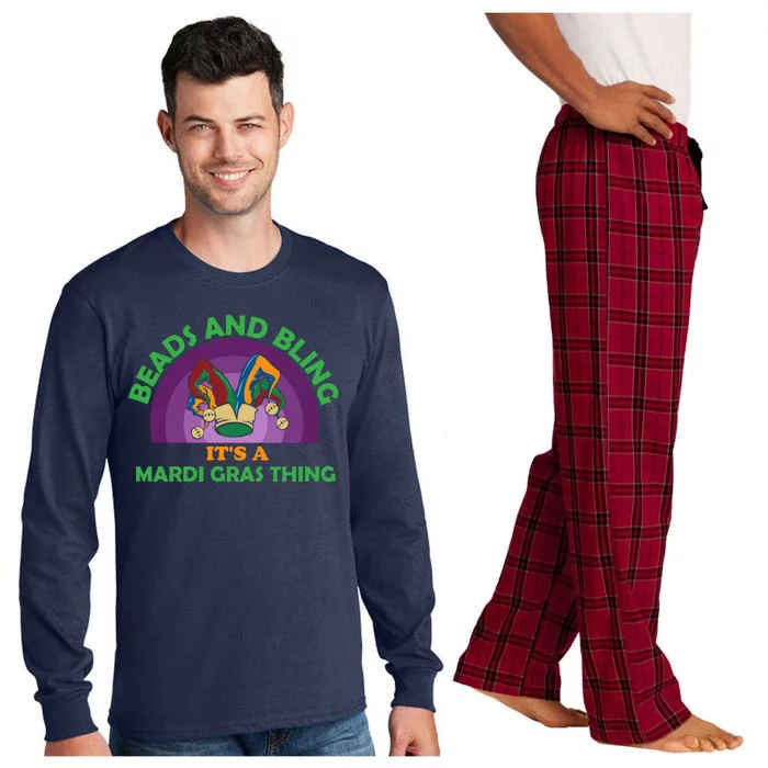 Beads And Bling It's A Mardi Gras Thing Long Sleeve Pajama Set