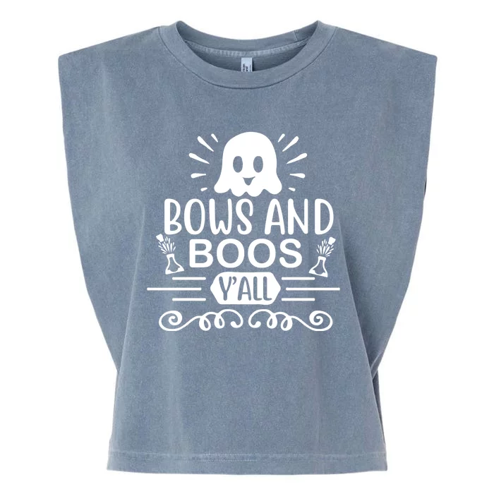 Bows And Boos Y'all Garment-Dyed Women's Muscle Tee