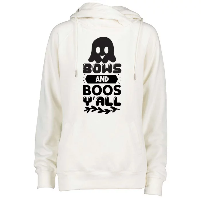 Bows And Boos Y'all Womens Funnel Neck Pullover Hood