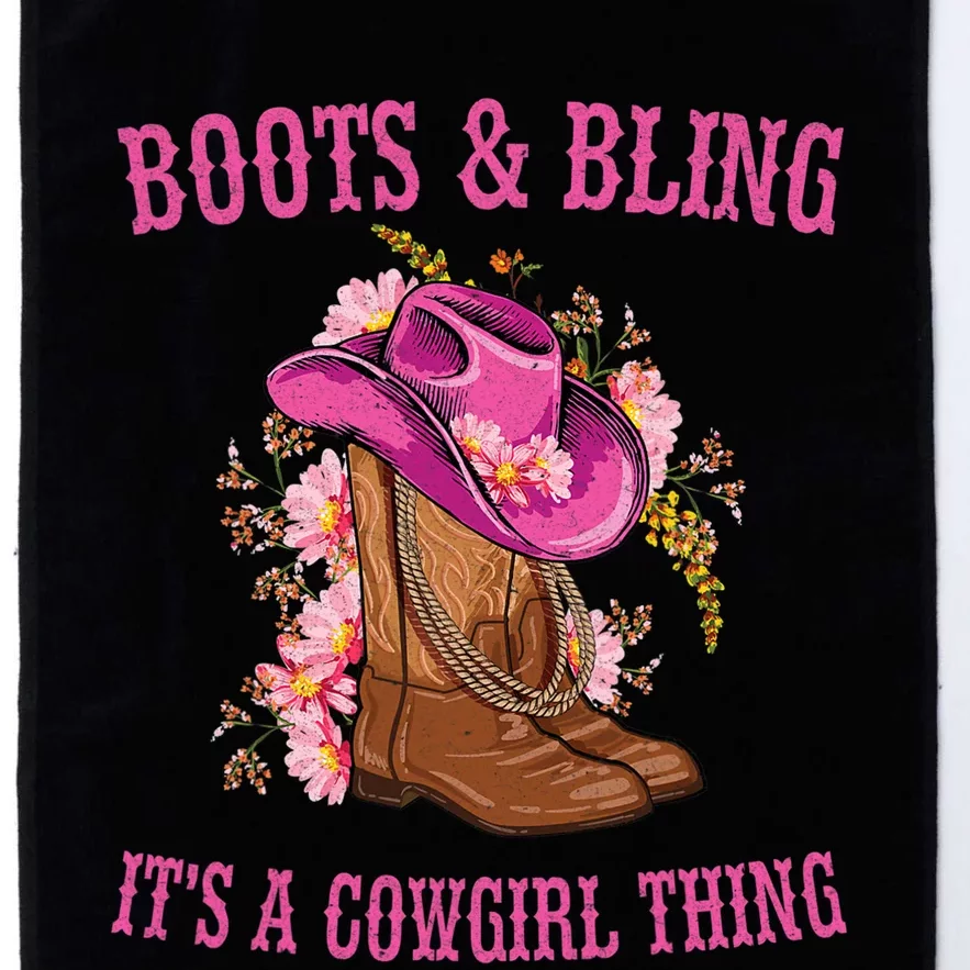 Boots And Bling Its A Cowgirl Thing Cute Love Country Life Platinum Collection Golf Towel