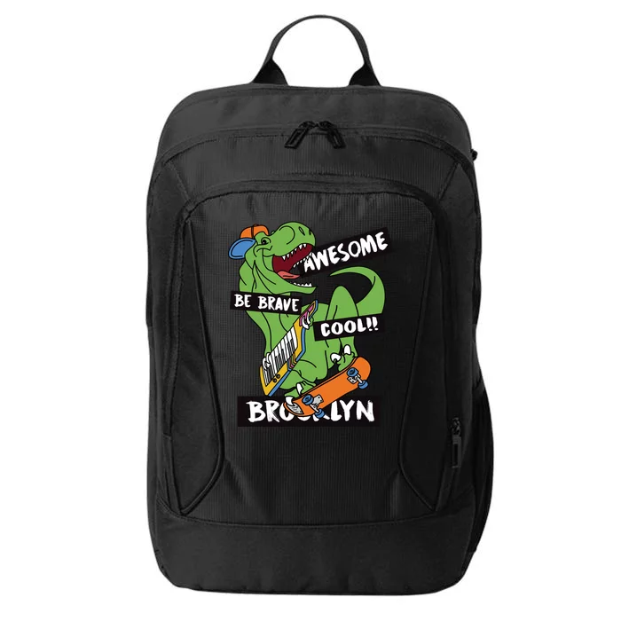 Be Awesome Be Cool Be Brave T Rex Brooklyn Skater City Backpack