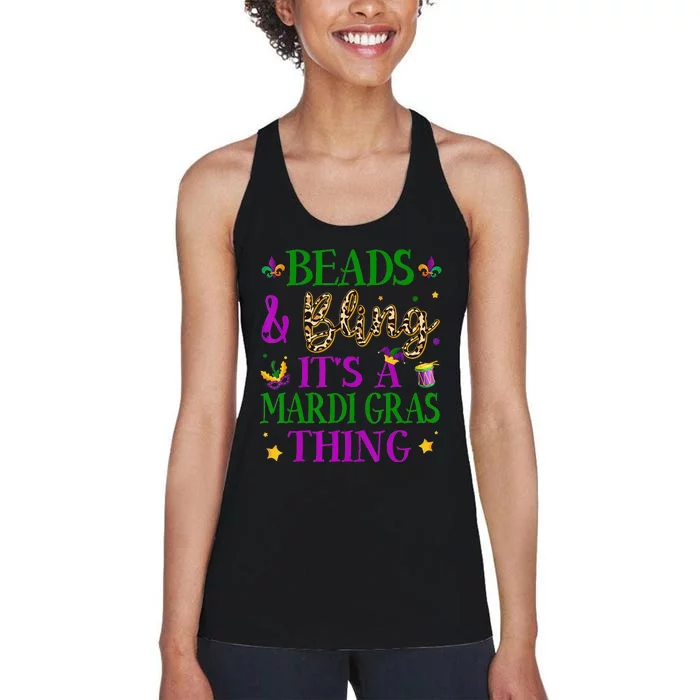 Beads And Bling It's A Mardi Gras Thing Beads And Bling Women's Racerback Tank