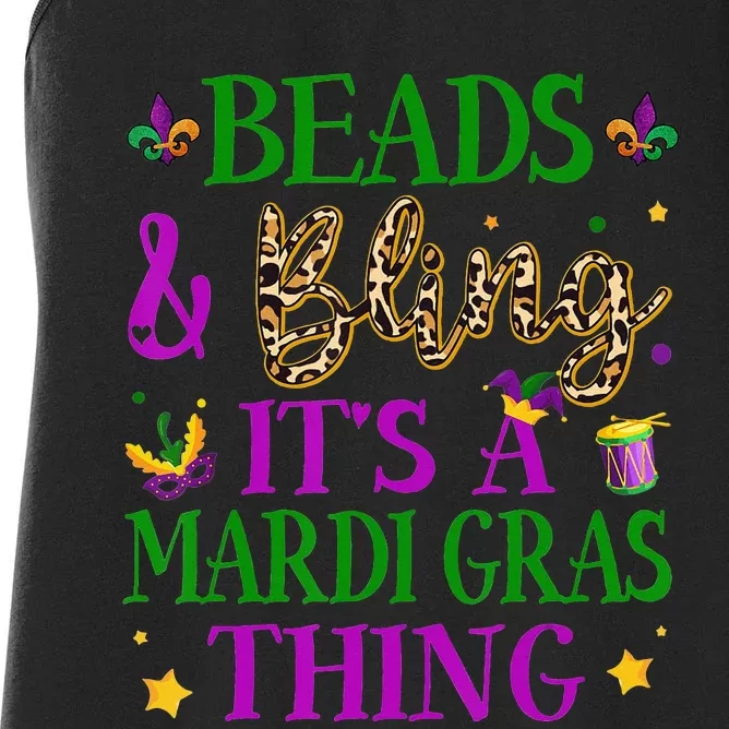 Beads And Bling It's A Mardi Gras Thing Beads And Bling Women's Racerback Tank