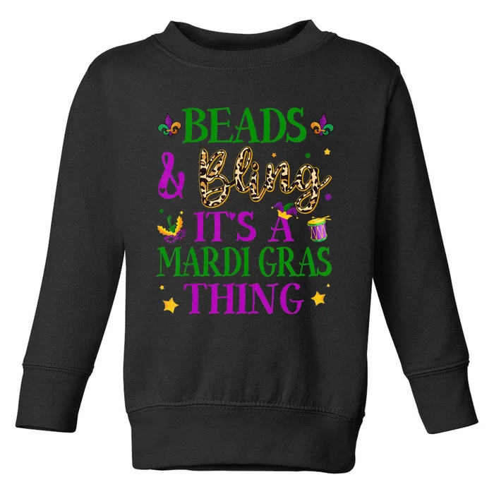 Beads And Bling It's A Mardi Gras Thing Beads And Bling Toddler Sweatshirt