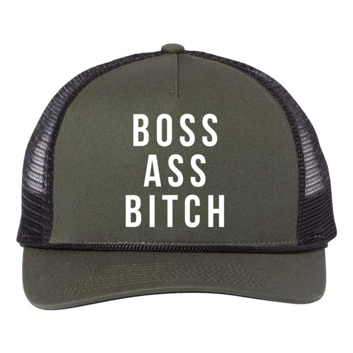 Boss Ass Bitch Funny Gift Retro Rope Trucker Hat Cap