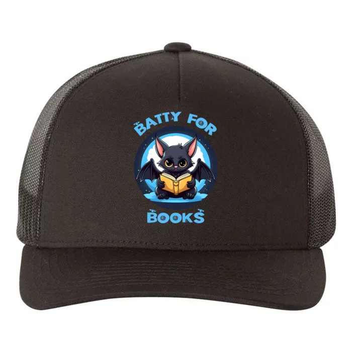 Batty About Books Lover Teacher Librarian Bookish Halloween Yupoong Adult 5-Panel Trucker Hat