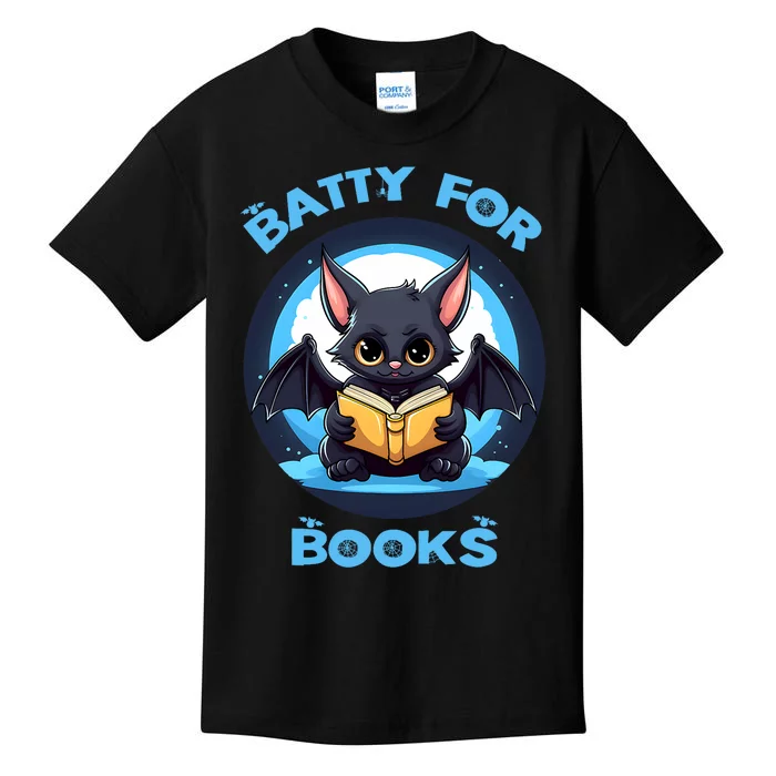 Batty About Books Lover Teacher Librarian Bookish Halloween Kids T-Shirt