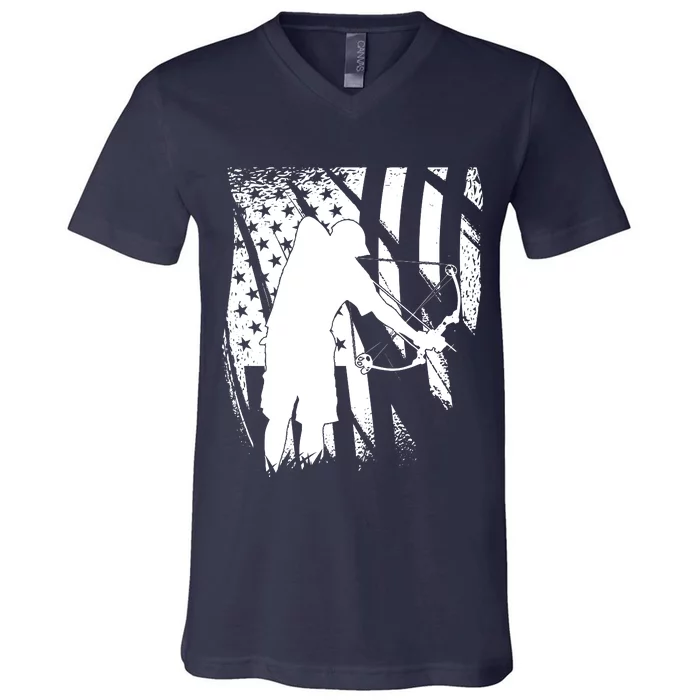 Bowfishing Americana V-Neck T-Shirt