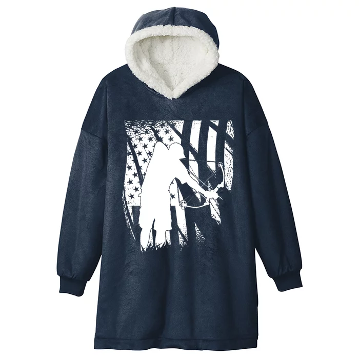 Bowfishing Americana Hooded Wearable Blanket