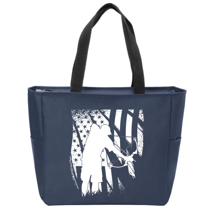 Bowfishing Americana Zip Tote Bag