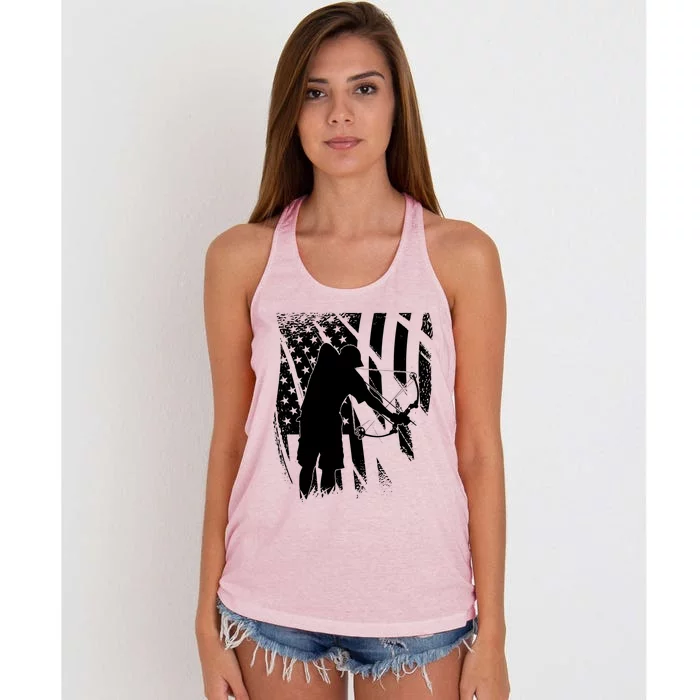 Bowfishing Americana Women's Knotted Racerback Tank