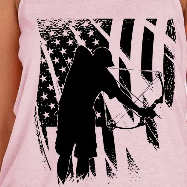 Bowfishing Americana Women's Knotted Racerback Tank