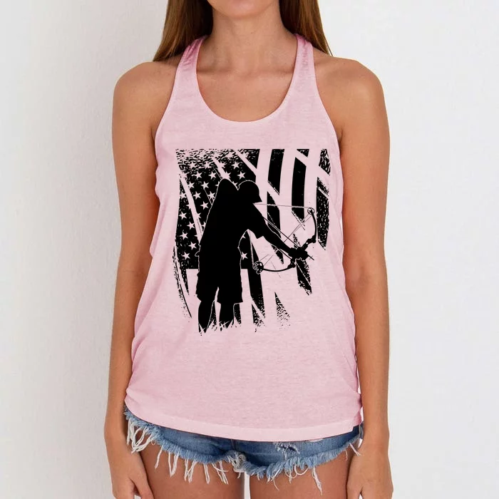 Bowfishing Americana Women's Knotted Racerback Tank