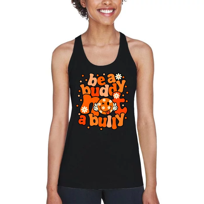 Be A Buddy Not A Bully Unity Day Orange Anti Bullying Women's Racerback Tank