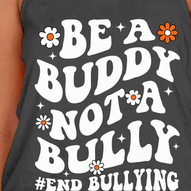 Be A Buddy Not A Bully Unity Day Orange Anti Bullying Women's Knotted Racerback Tank