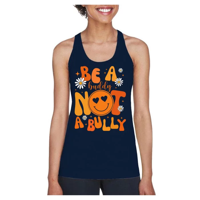 Be A Buddy Not A Bully Unity Day Anti Bullying Women's Racerback Tank