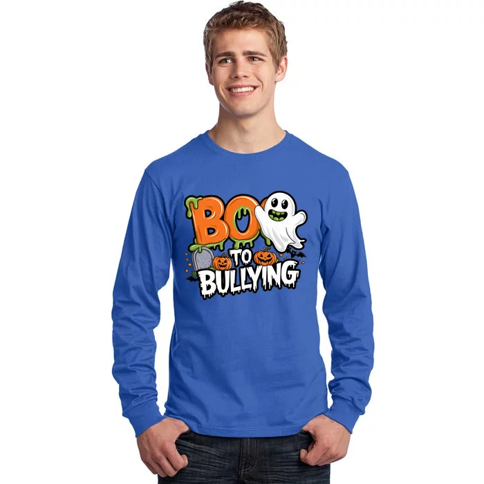 Boo Anti Bullying Funny Halloween Orange Unity Day Tall Long Sleeve T-Shirt