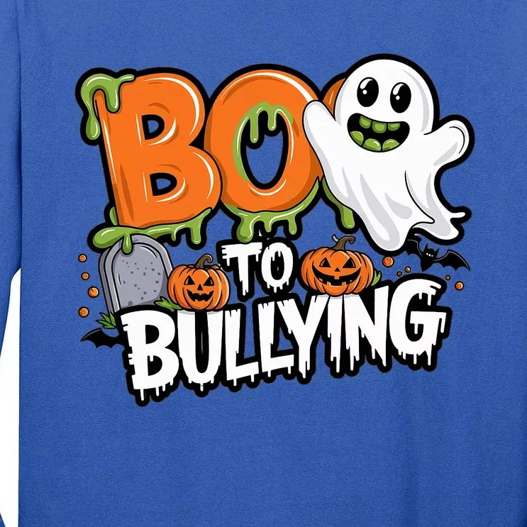 Boo Anti Bullying Funny Halloween Orange Unity Day Tall Long Sleeve T-Shirt