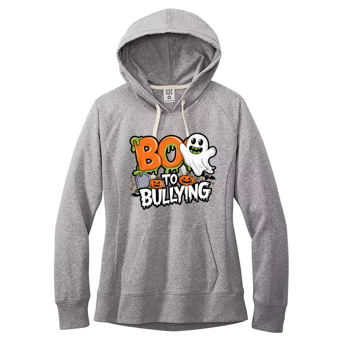 Boo Anti Bullying Funny Halloween Orange Unity Day Women's Fleece Hoodie